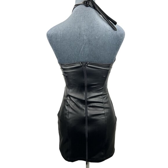 Noir Handmade Women’s US 8/ 40 EUR Black Mini Dress With Pleated Shinny Top - Picture 2 of 16